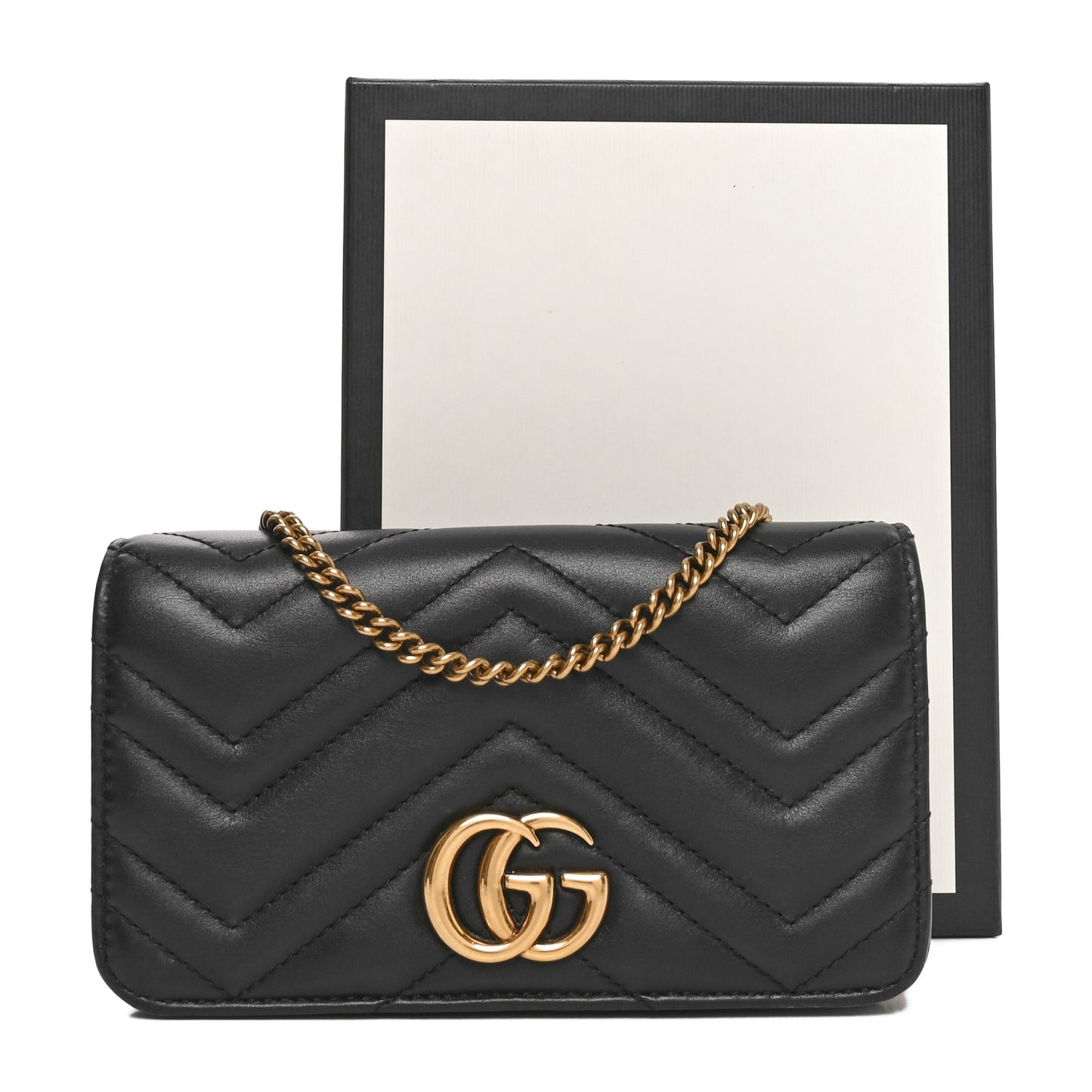 Calfskin Matelasse GG Marmont Mini Bag Black