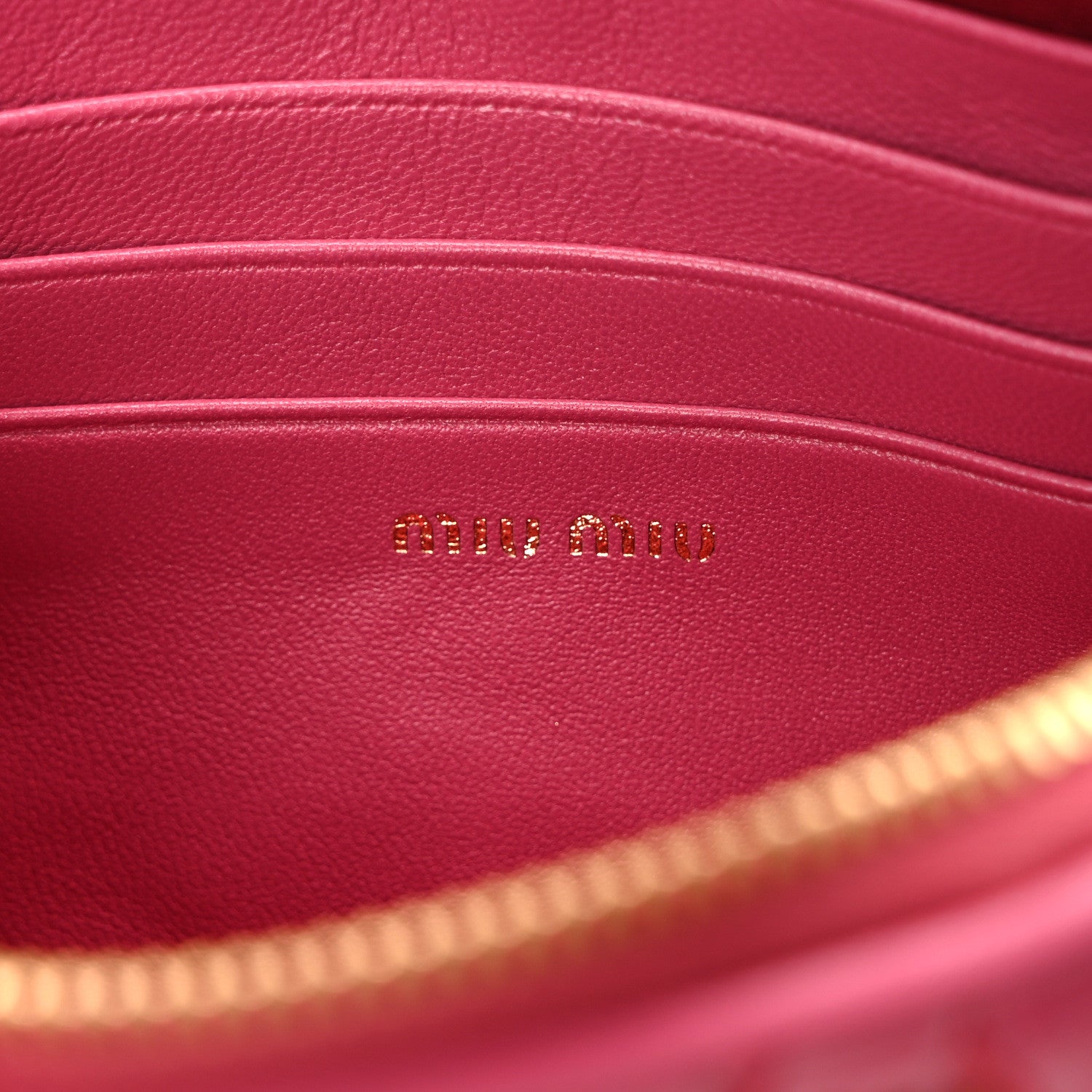 Miu Miu Nappa Matelasse Quilted Zip Wallet Magenta 6 of 8