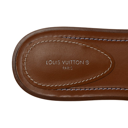 Louis Vuitton Calfskin Lock It Flat Mule 38 Cognac 6 of 8