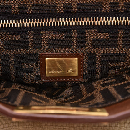 Fendi Corda Zucca Large Peekaboo Iconic Satchel Cognac 7 of 19