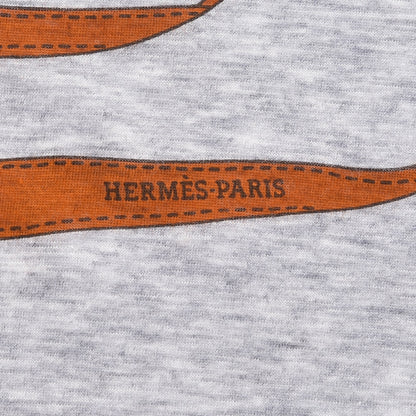 Hermes Cotton Monsieur Et Madame Shawl 140 Grey 4 of 7