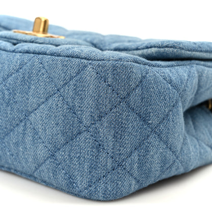 Chanel Denim Quilted Mini Pearl Crush Flap Blue 11 of 12