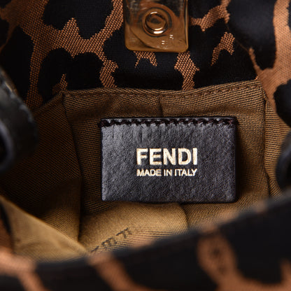 Fendi Jacquard Leopard Print Mini Chef Hobo Tobacco 6 of 7