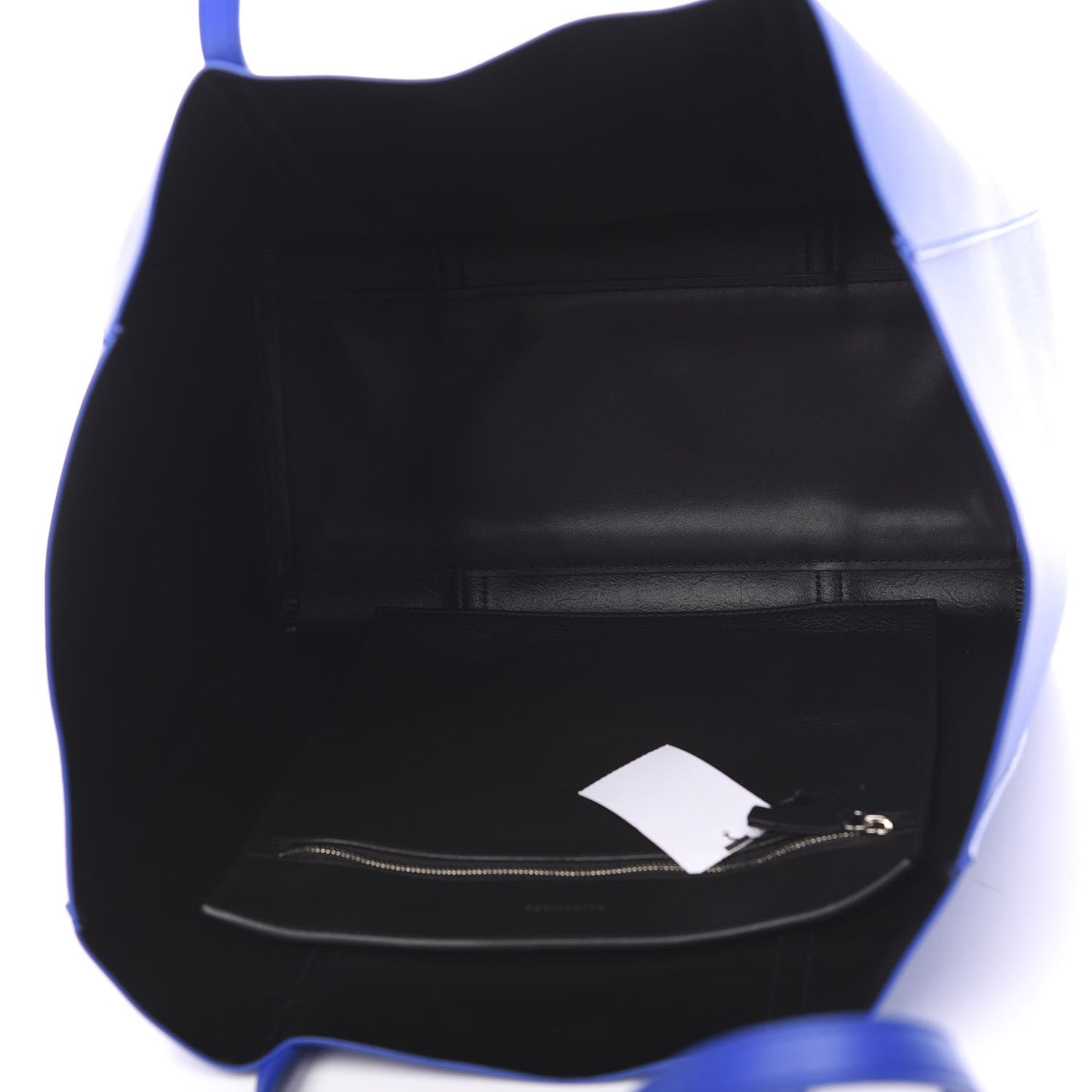 Smooth Calfskin Logo Double Sided Small Everyday Tote Bleu Prim Black