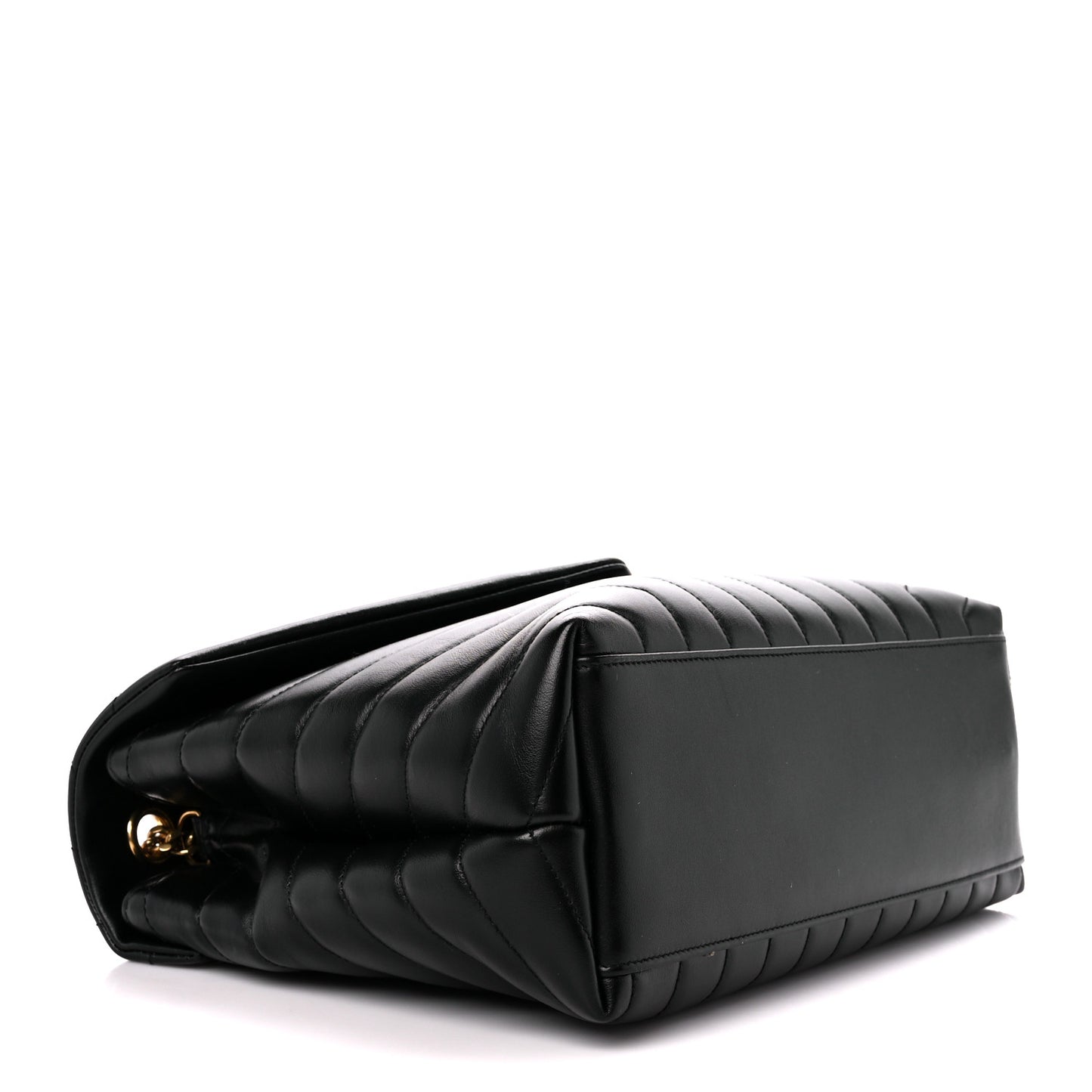 Calfskin Y Quilted Monogram Medium Loulou Chain Satchel Black