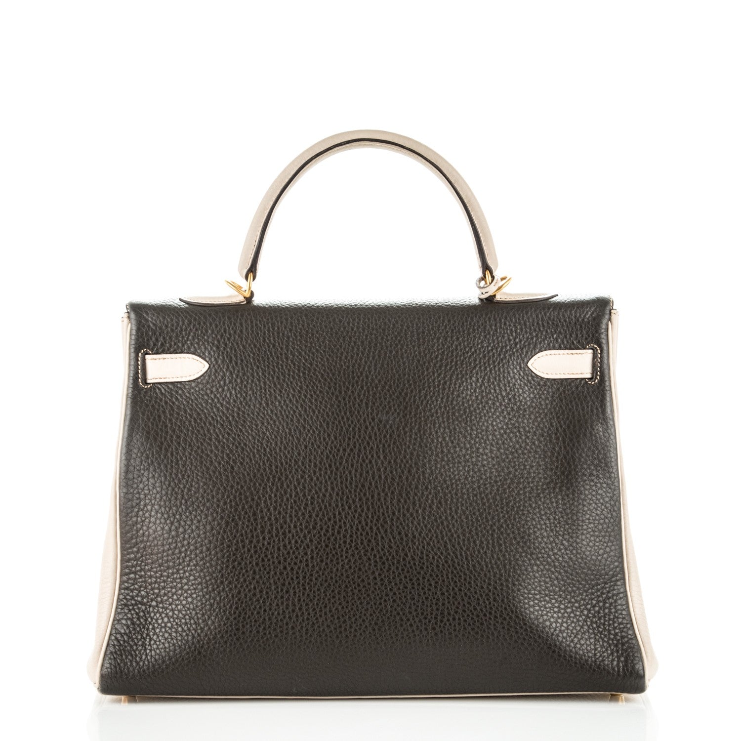 Hermes Taurillon Clemence Tri-Color Kelly Retourne 35 Tabac Camel Ebene Parchemin 9 of 26