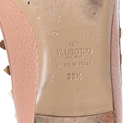 Valentino Garavani Pebbled Calfskin Rockstud Ballerina Flats 39.5 Skin Sorbet 6 of 10
