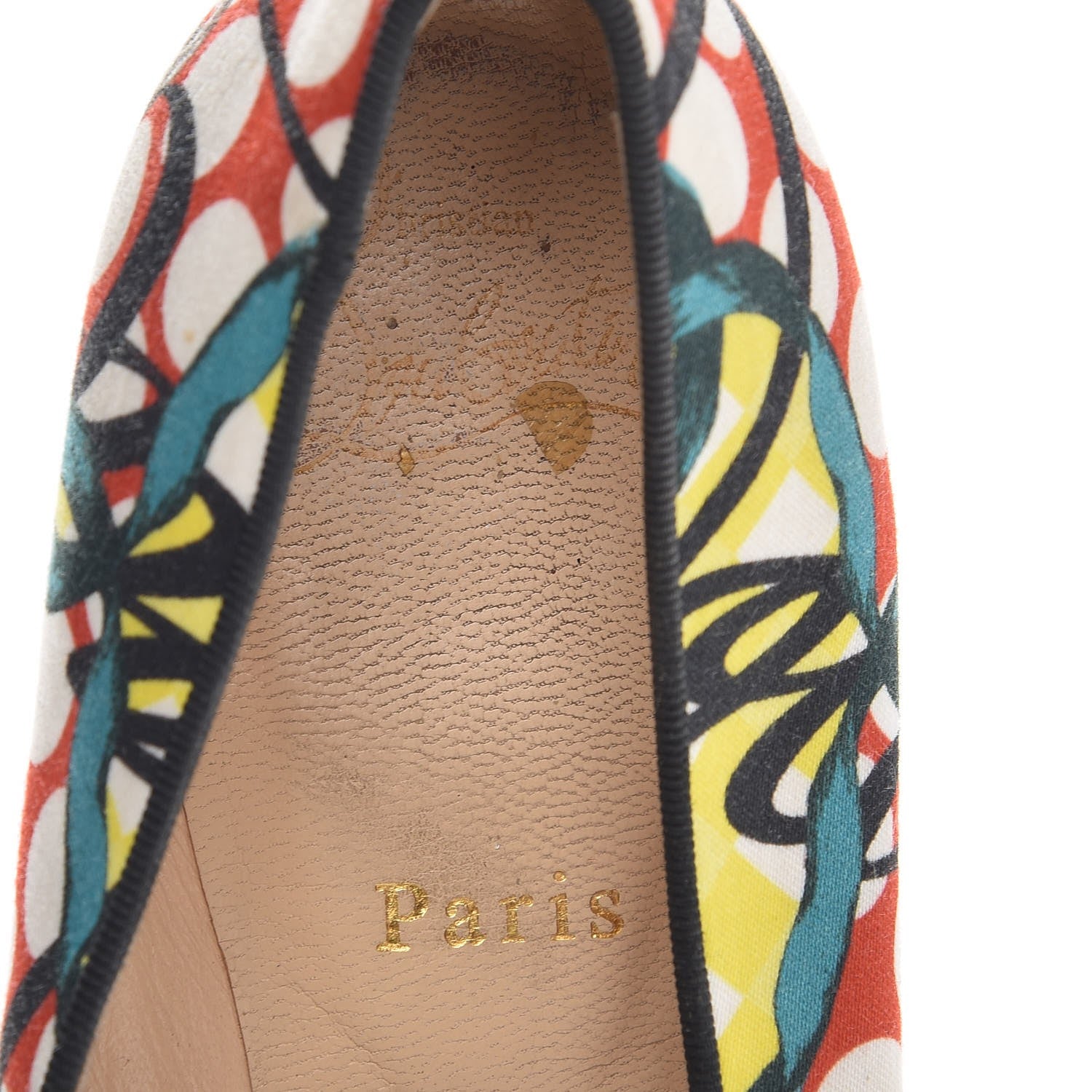 Christian Louboutin Fabric Sakouette Face Spikes Polka Dot Loafers 36.5 Multicolor Silver 11 of 14