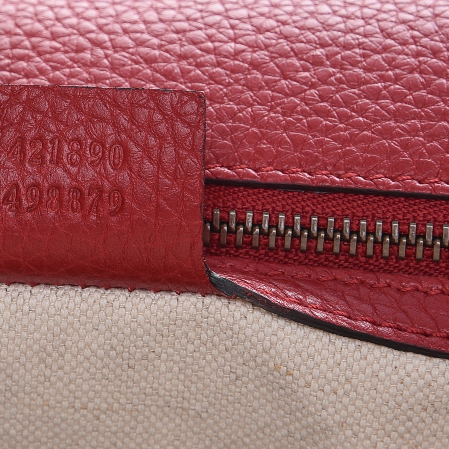 Gucci Calfskin Small GG Marmont Top Handle Bag Vulcanic Red 8 of 9