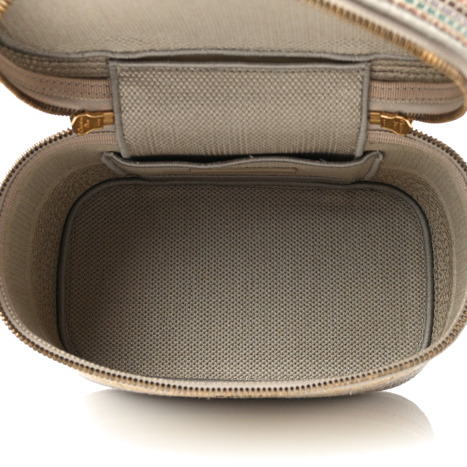 Christian Dior Canvas Embroidered Stripes Diortravel Vanity Case Multicolor 5 of 10