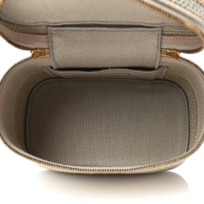 Christian Dior Canvas Embroidered Stripes Diortravel Vanity Case Multicolor 5 of 10