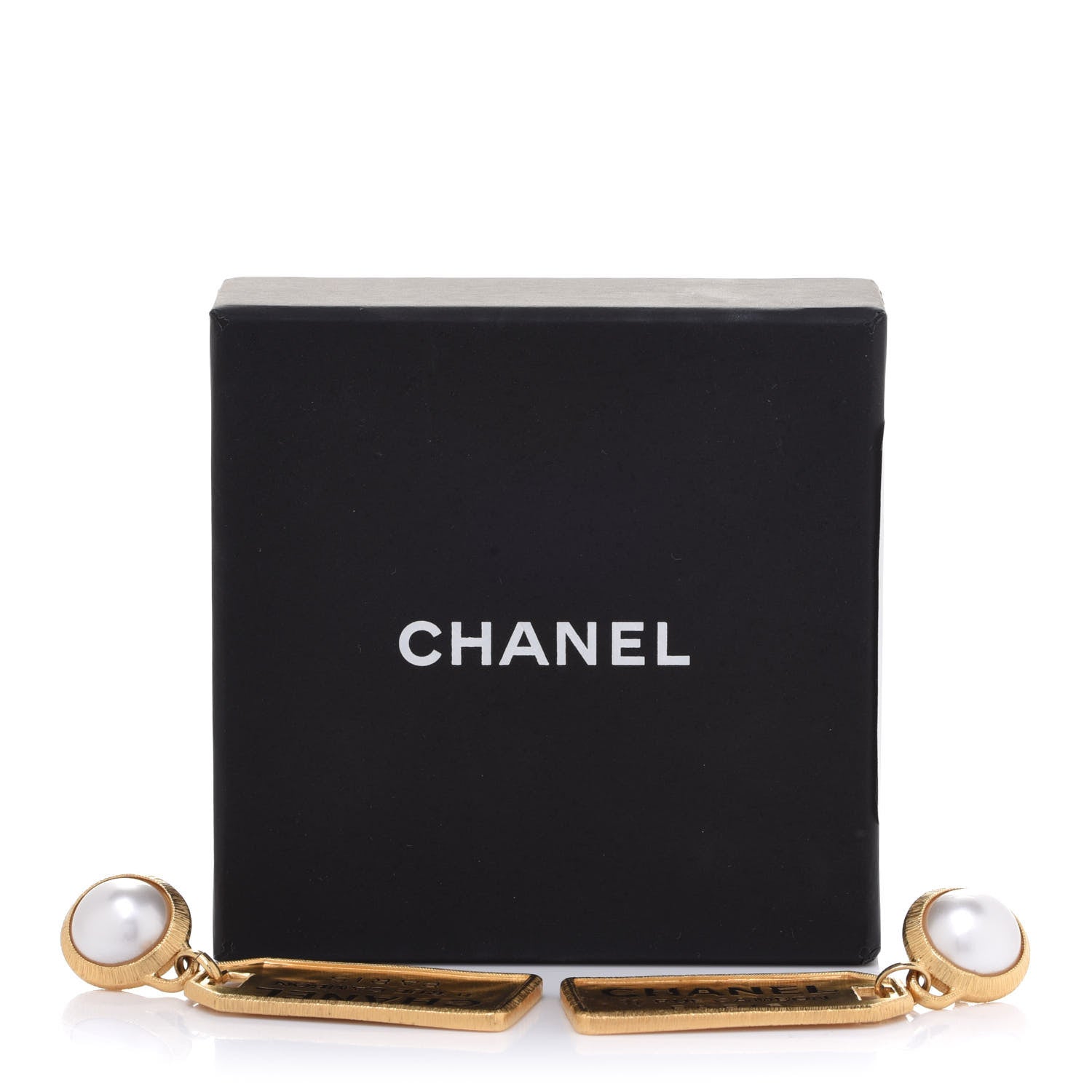 Chanel Pearl CC Tags Drop Earrings Gold 5 of 5