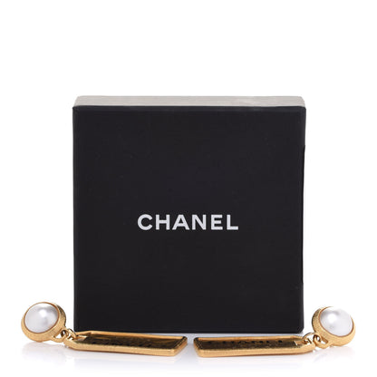 Chanel Pearl CC Tags Drop Earrings Gold 5 of 5