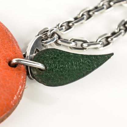 Hermes Chevre Mysore Orange Key Chain Bag Charm Orange 4 of 5