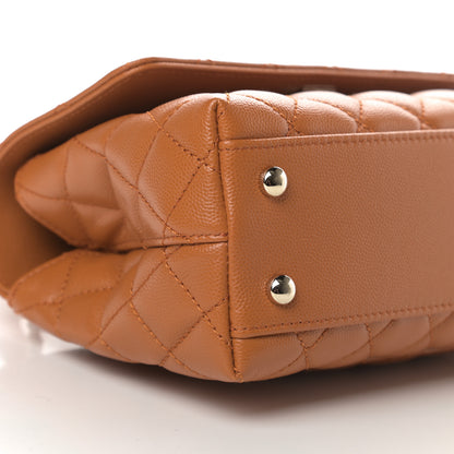 Chanel Caviar Quilted Mini Coco Handle Flap Light Brown 9 of 10