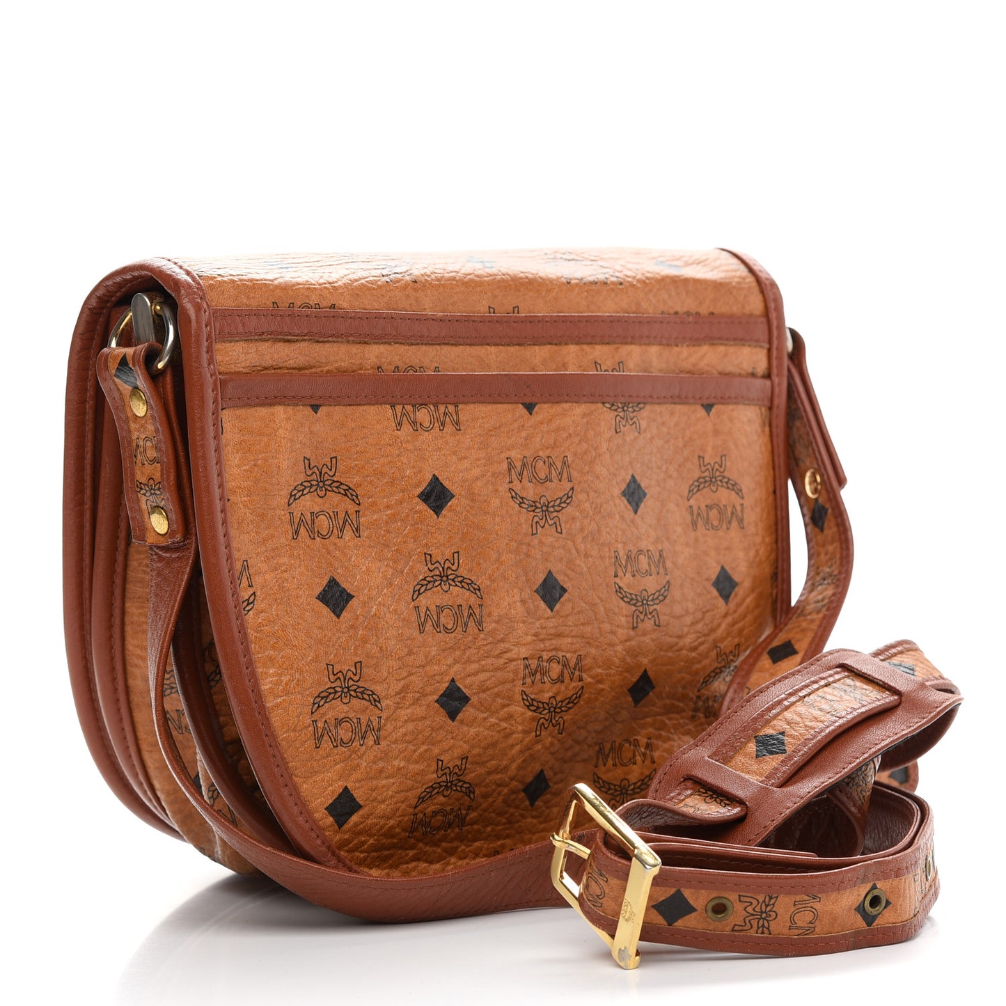 Visetos Small Flap Shoulder Bag Cognac