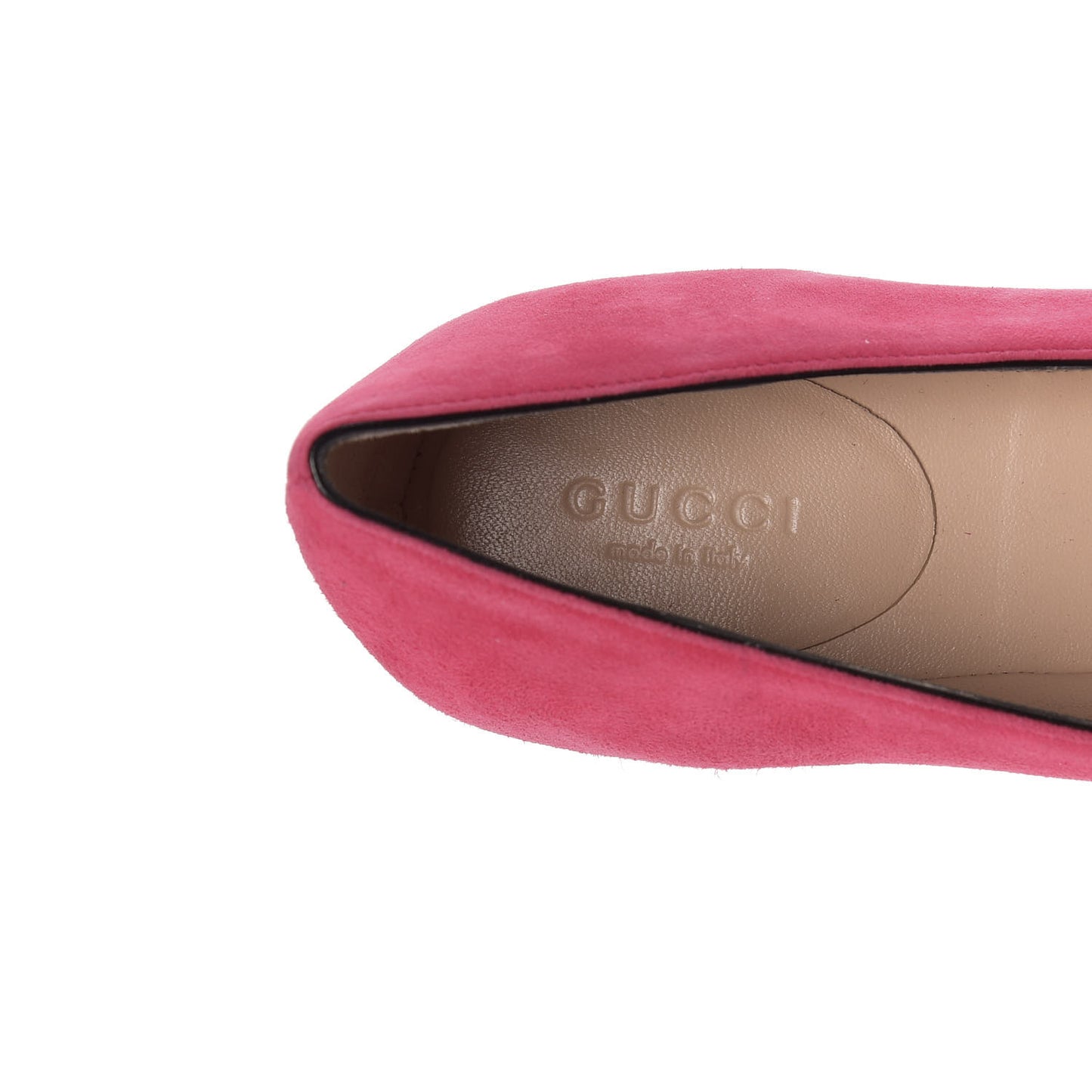 Kid Scamosciato GG Marmont Fringe Flats 37 Hot Pink