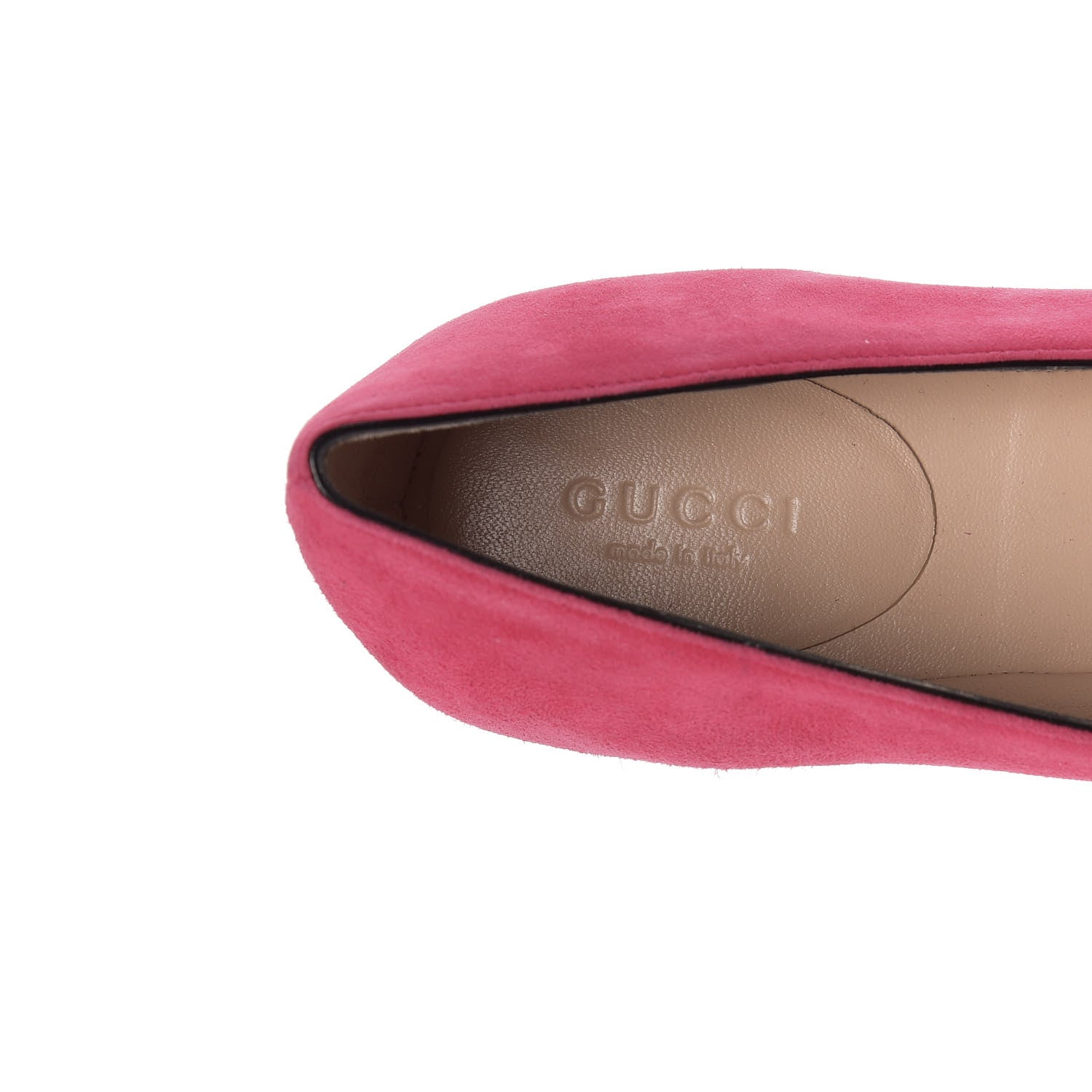 Gucci Kid Scamosciato GG Marmont Fringe Flats 37 Hot Pink 7 of 10