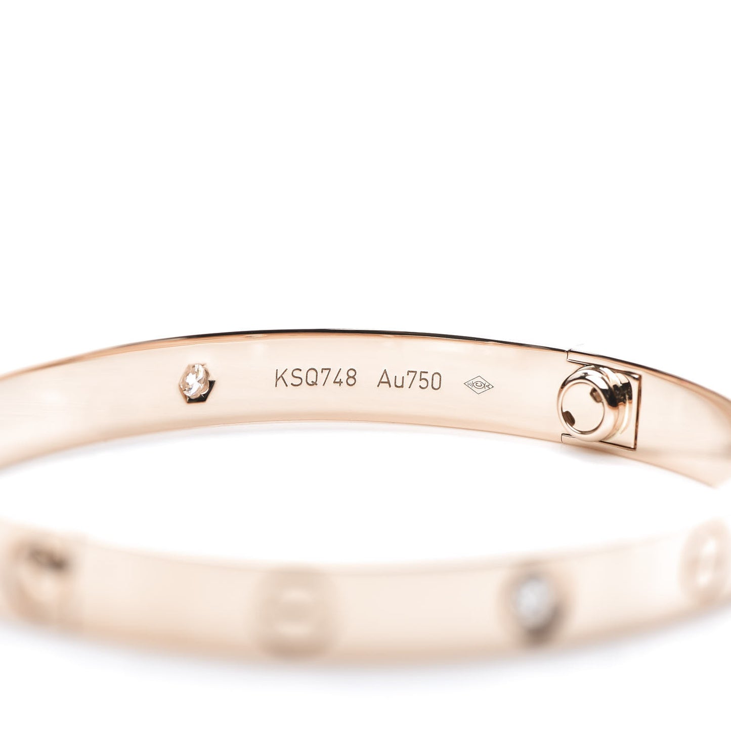 18K Pink Gold 4 Diamond LOVE Bracelet 16
