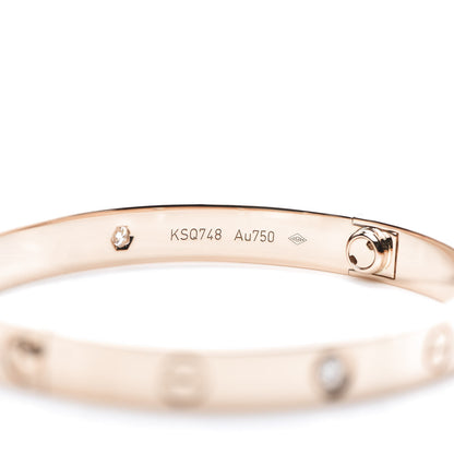 Cartier 18K Pink Gold 4 Diamond LOVE Bracelet 16 5 of 7