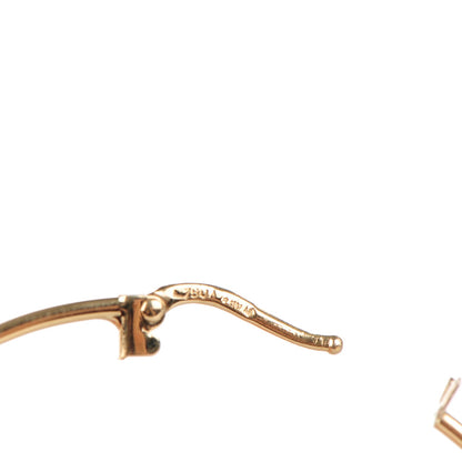 Gucci 18K Yellow Gold Bamboo Link Charm Hoop Earrings 4 of 6