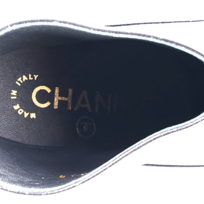 Chanel Lambskin Patent Calfskin Pearl Cap Toe Short Boots 36 Black 9 of 11