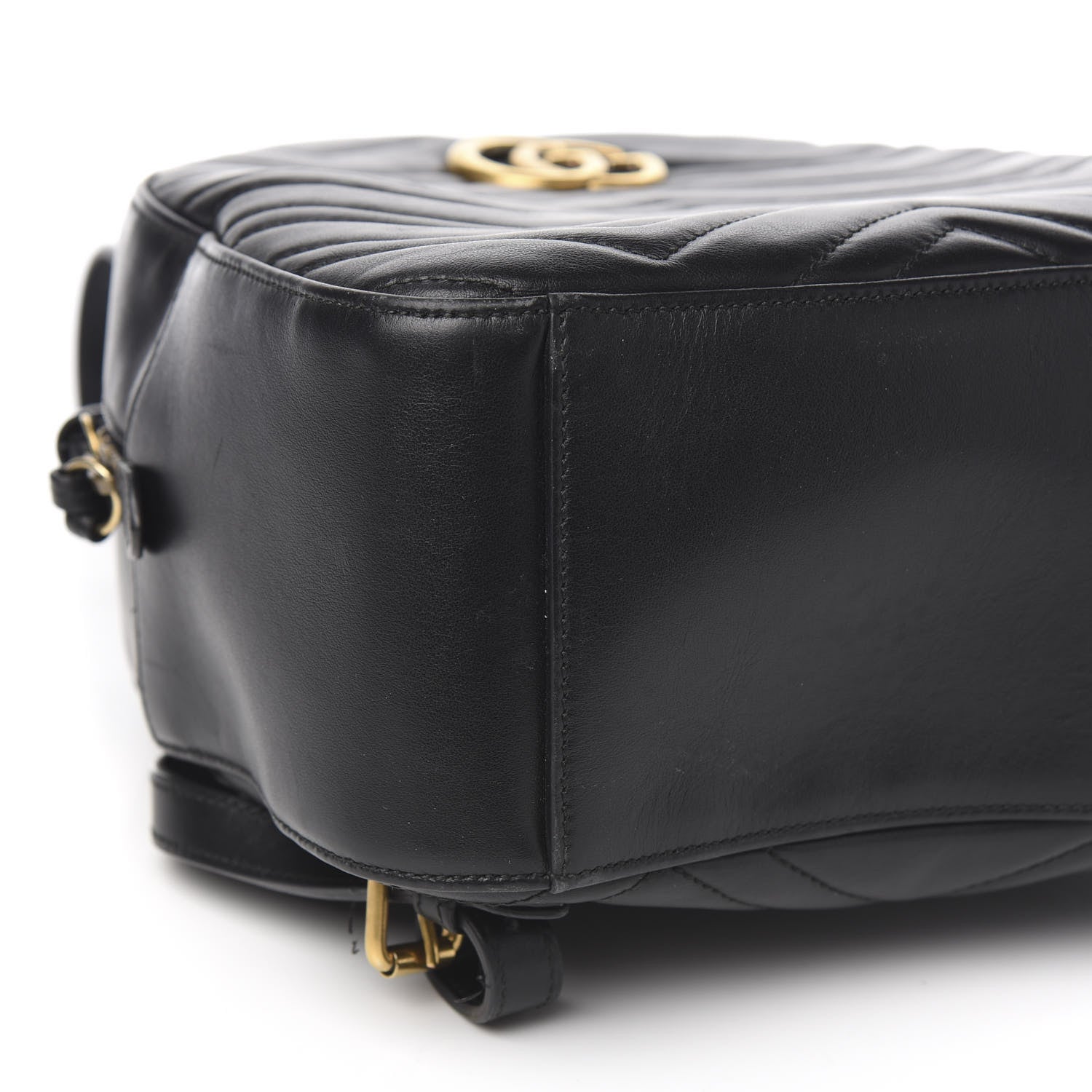 Gucci Calfskin Matelasse GG Marmont Dome Backpack Black 7 of 10