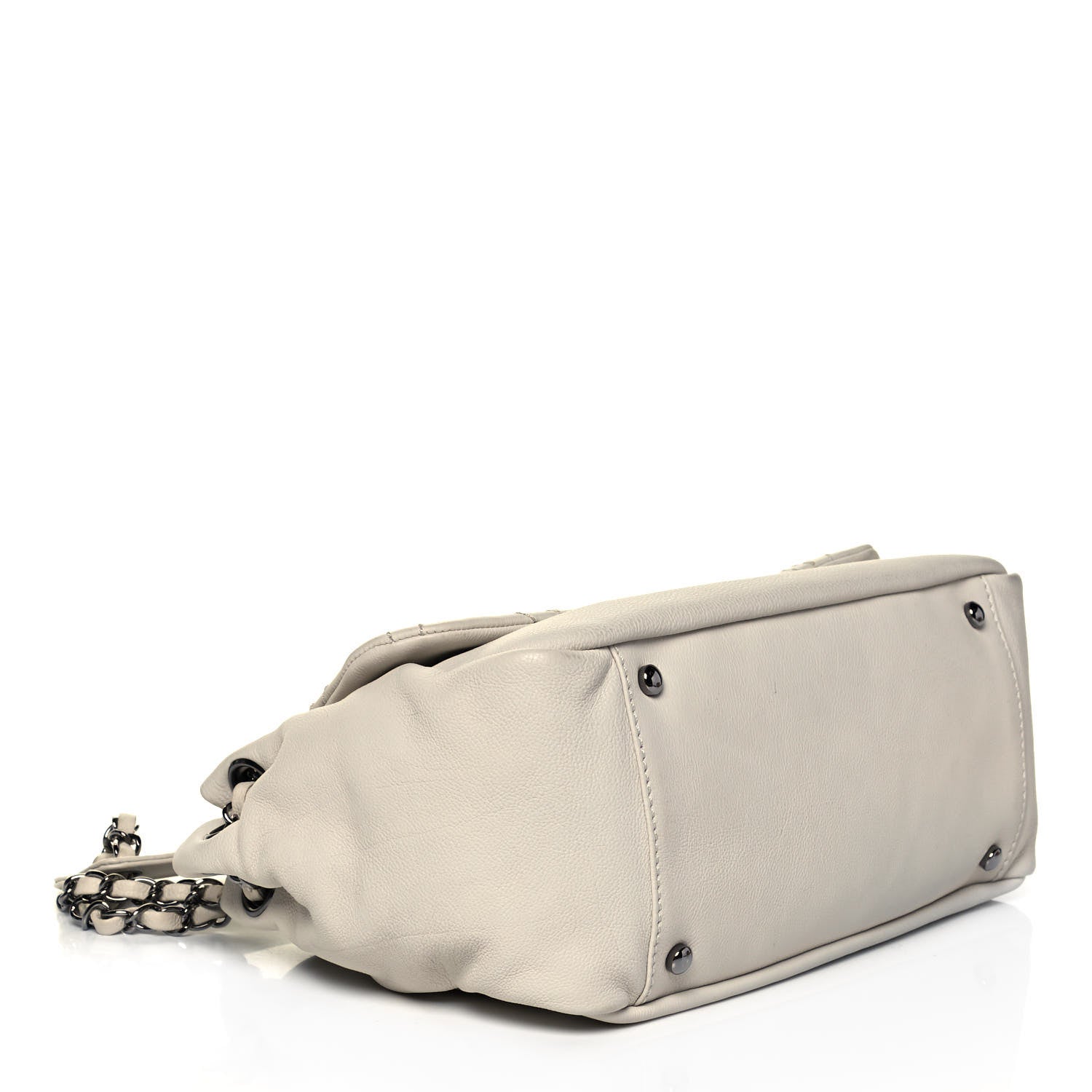 Chanel Calfskin Diamond Stitch Accordion Flap White 4 of 9