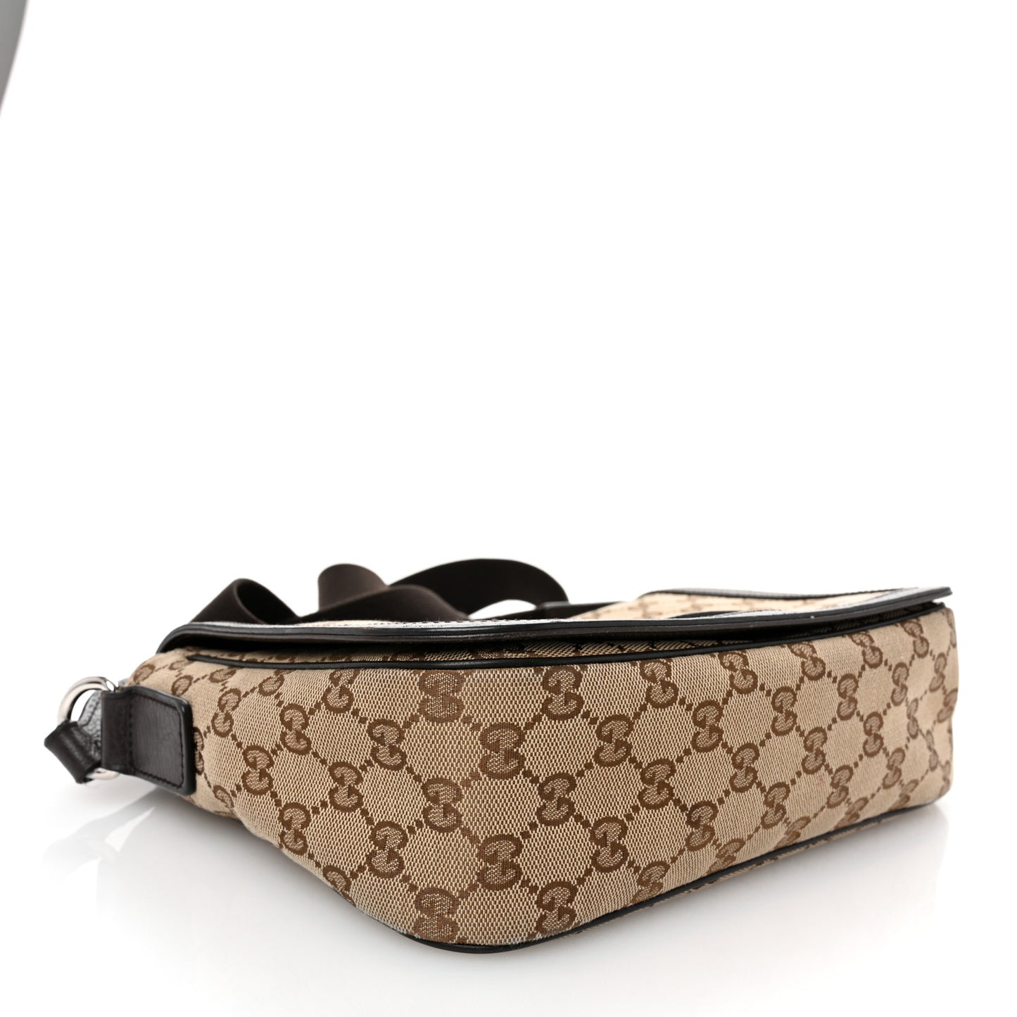 Monogram Flap Messenger Bag Beige Dark Brown