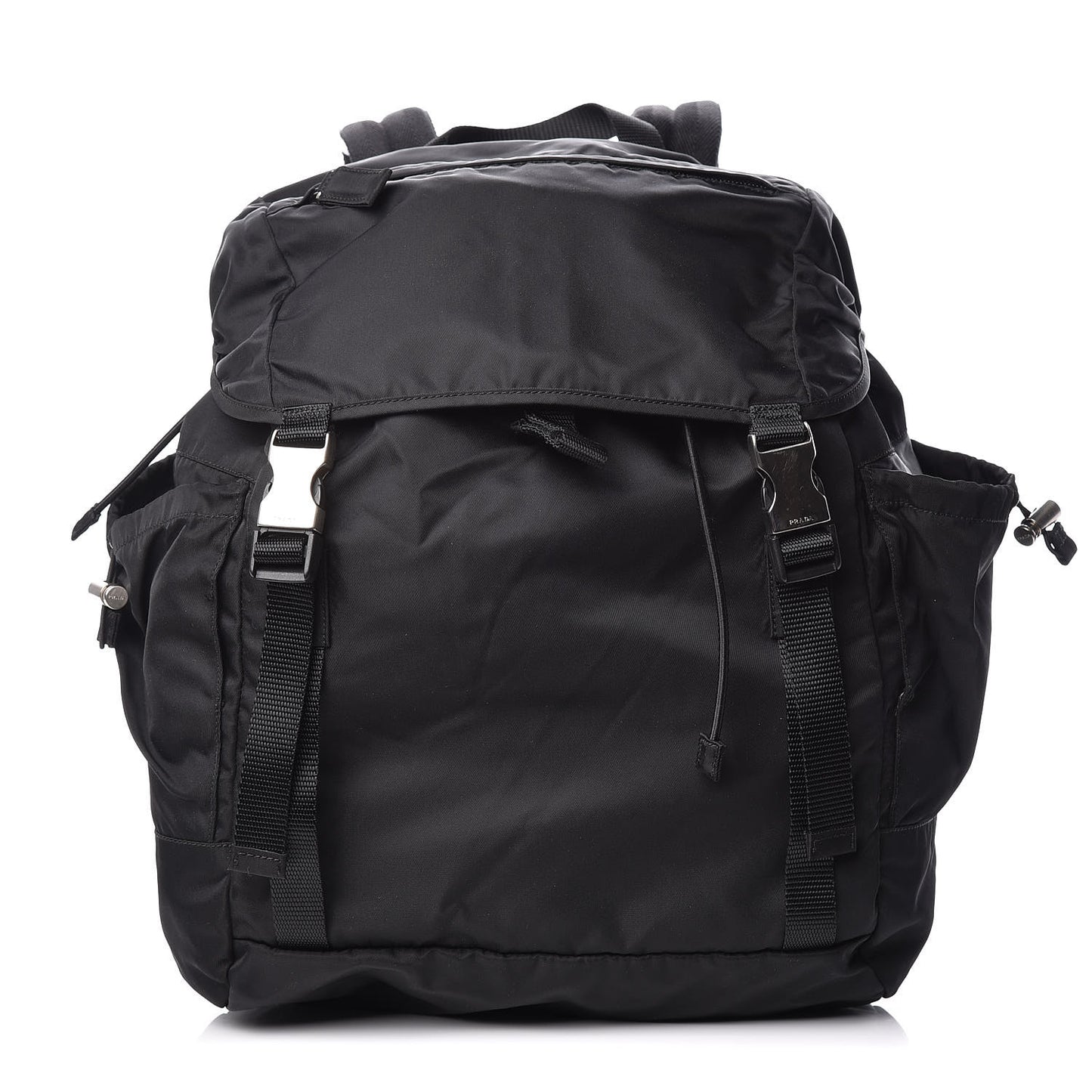 Tessuto Nylon Double Buckle Backpack Black