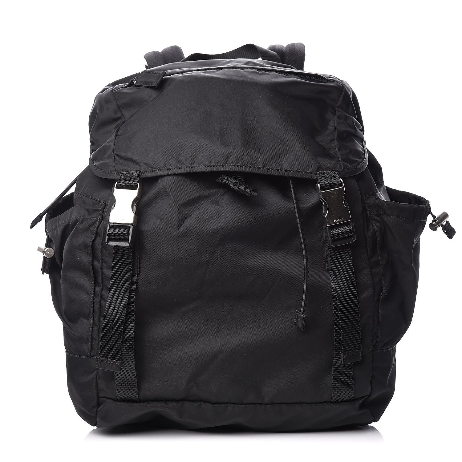 Prada Tessuto Nylon Double Buckle Backpack Black 1 of 10