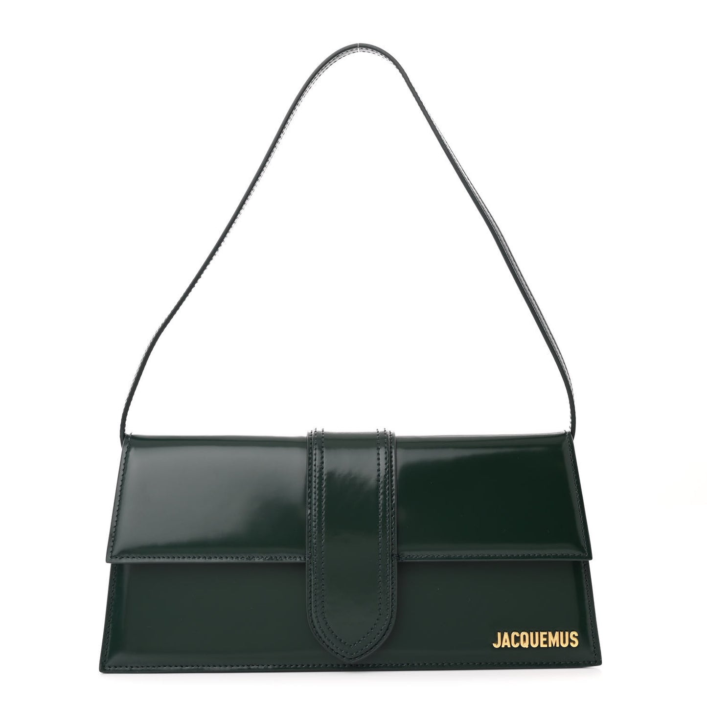 Glazed Calfskin Le Bambino Long Dark Green