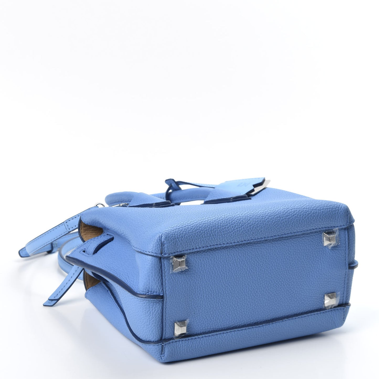 Grained Calfskin Mini Milla Tote Mediterranean Blue