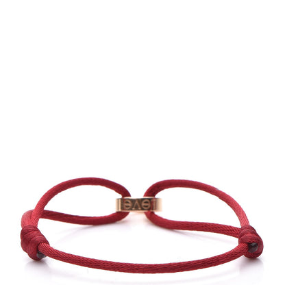 Cartier 18K Pink Gold LOVE Adjustable Cord Bracelet Red 3 of 9