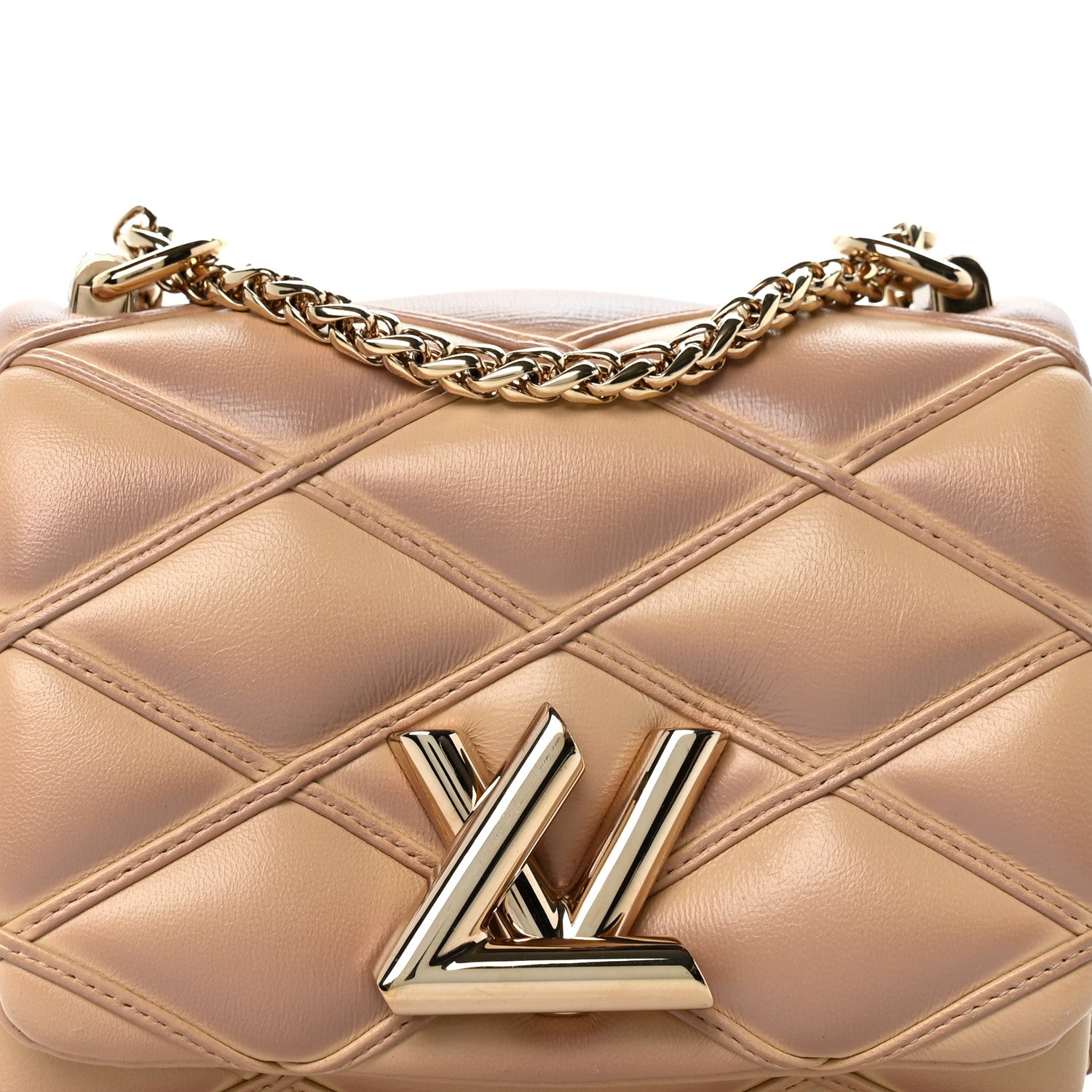 Louis Vuitton Lambskin Malletage Pico GO-14 Beige Pink 7 of 11