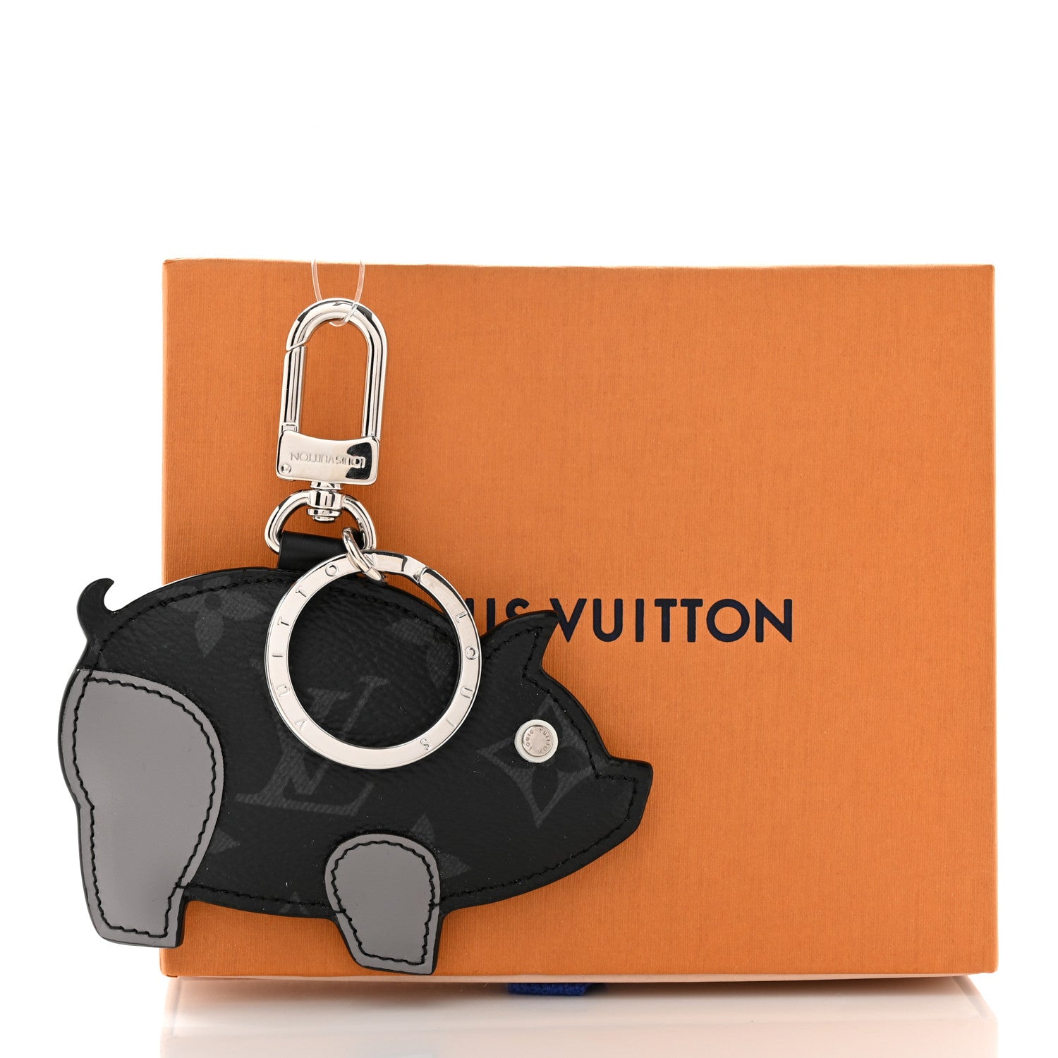 Louis Vuitton Calfskin Monogram Eclipse Pig Bag Charm Key Holder 5 of 5