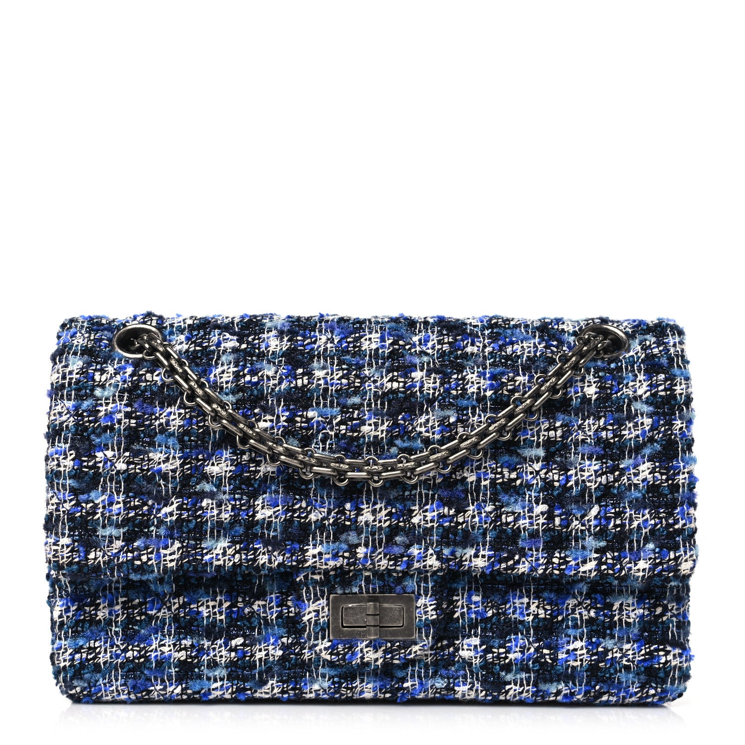Chanel Tweed Quilted 2.55 Reissue 225 Flap Blue 1 of 10