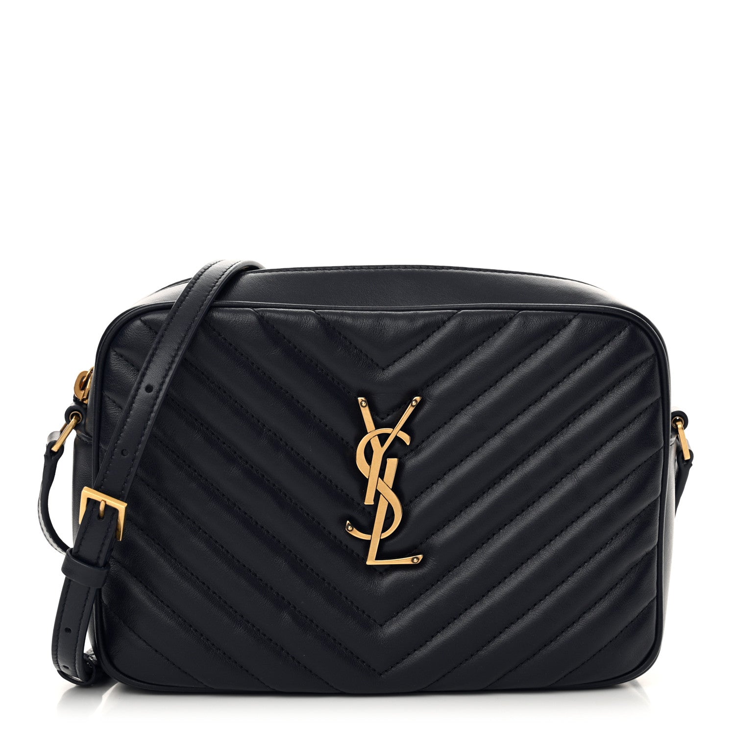 Saint Laurent Calfskin Matelasse Monogram Lou Camera Bag Navy 1 of 11