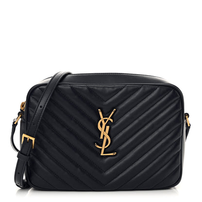 Saint Laurent Calfskin Matelasse Monogram Lou Camera Bag Navy 1 of 11