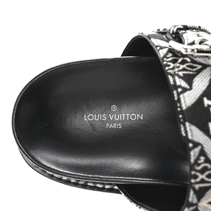Louis Vuitton Jacquard Since 1854 Paseo Flat Comfort Mule 37.5 Grey 8 of 10