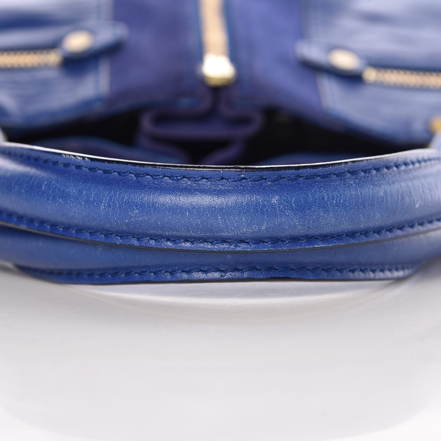 Shiny Calfskin Suede Monna L Cobalt