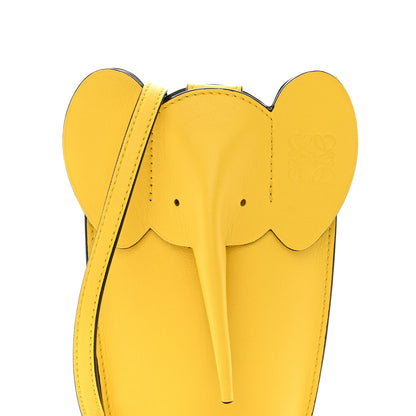 Loewe Calfskin Elephant Pouch Crossbody Bag Yellow 5 of 11