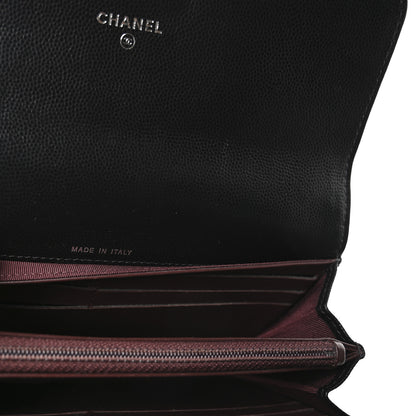 Chanel Caviar Chevron Quilted Large Flap Wallet Black 7 of 9