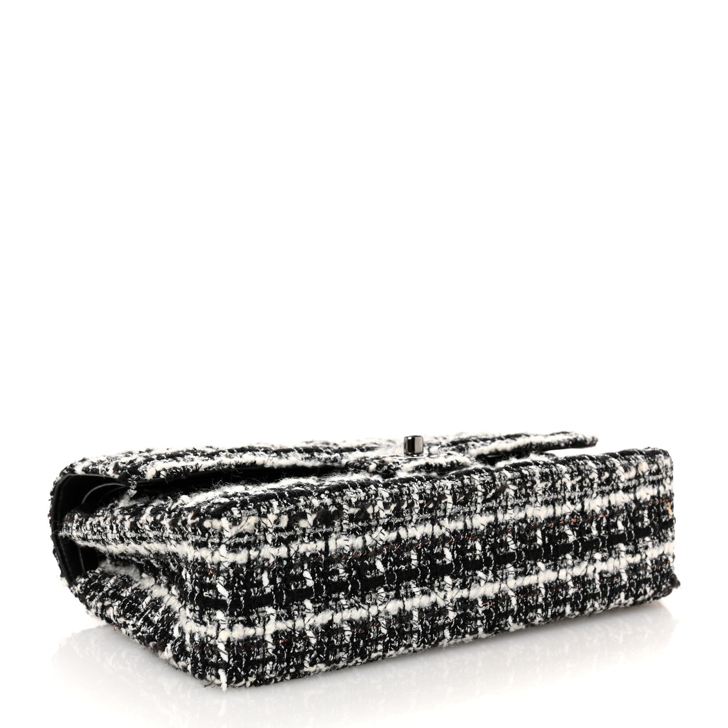 Chanel Tweed Quilted Medium Double Flap Black 4 of 12