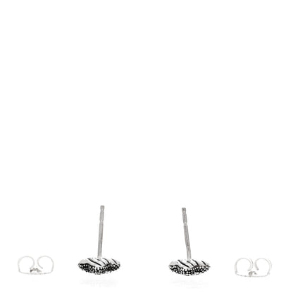 David Yurman Sterling Silver Diamond Midnight Melange Quatrefoil Earrings 3 of 4