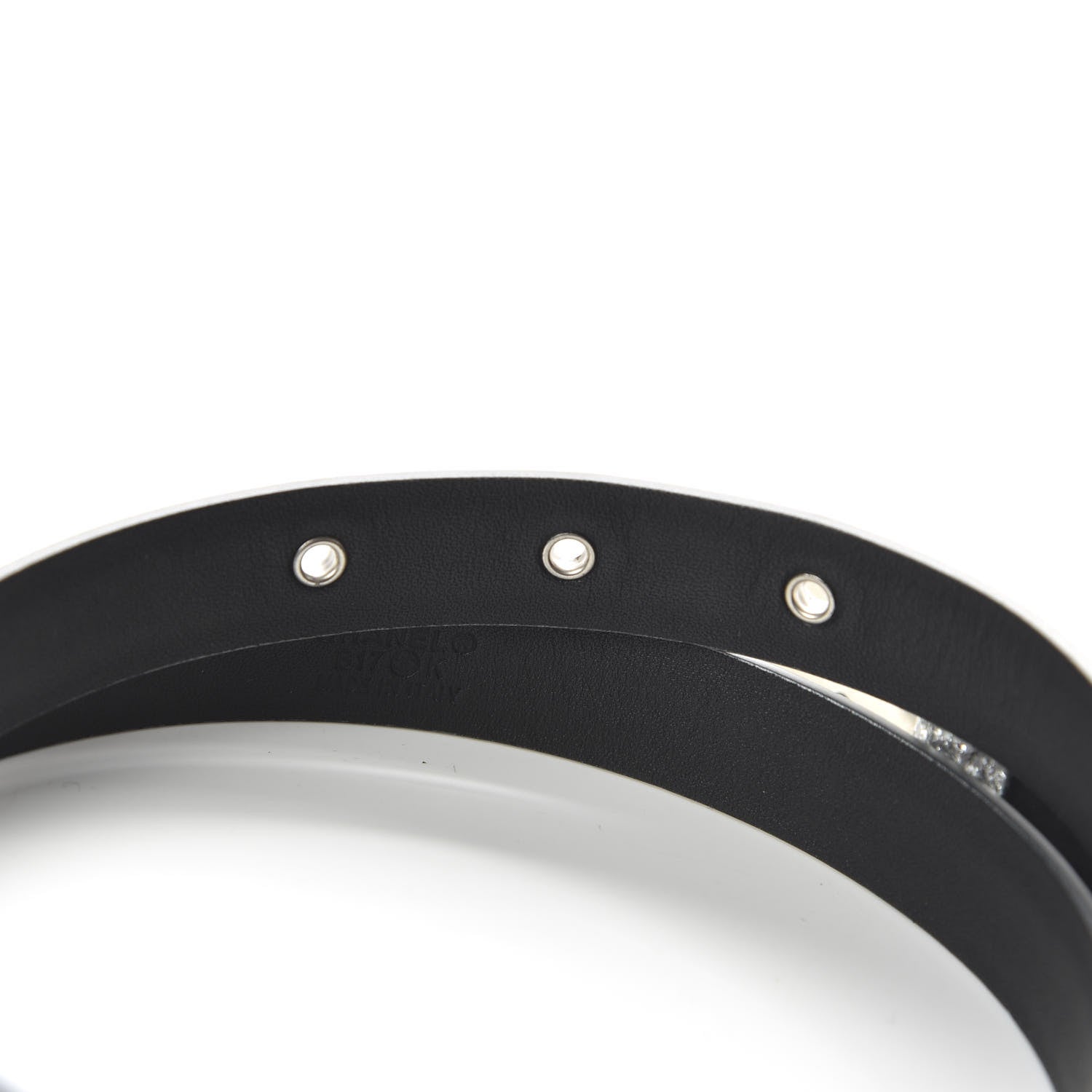 Chanel Glitter Calfskin CC Logo Skinny Belt 75 30 Silver 4 of 6