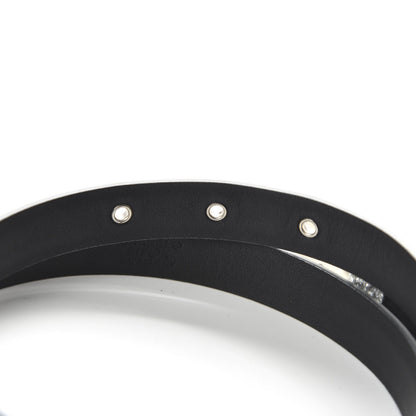 Chanel Glitter Calfskin CC Logo Skinny Belt 75 30 Silver 4 of 6