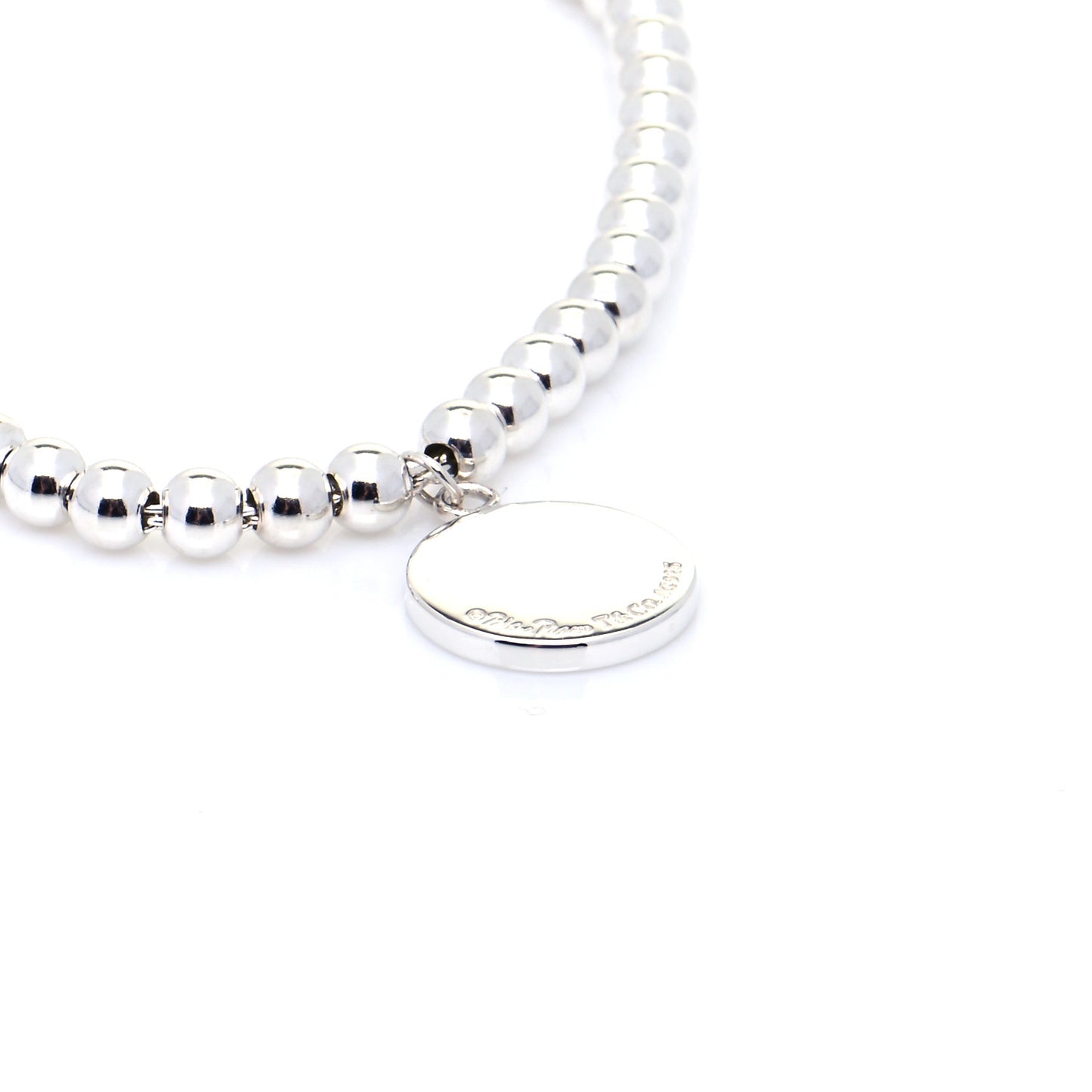 Sterling Silver 4mm Paloma Picasso Loving Heart Tag Bead Bracelet