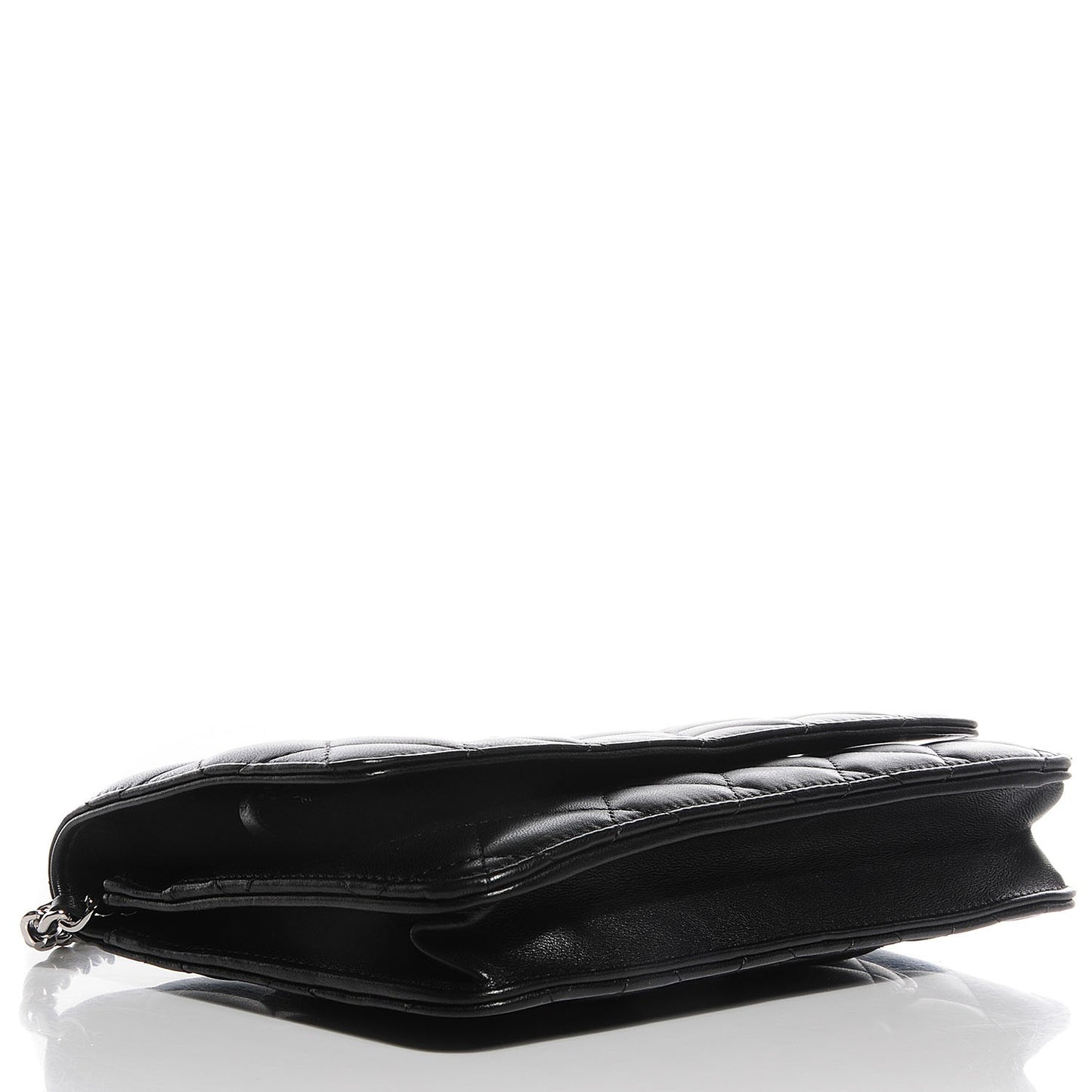Lambskin Quilted Wallet on Chain WOC Black