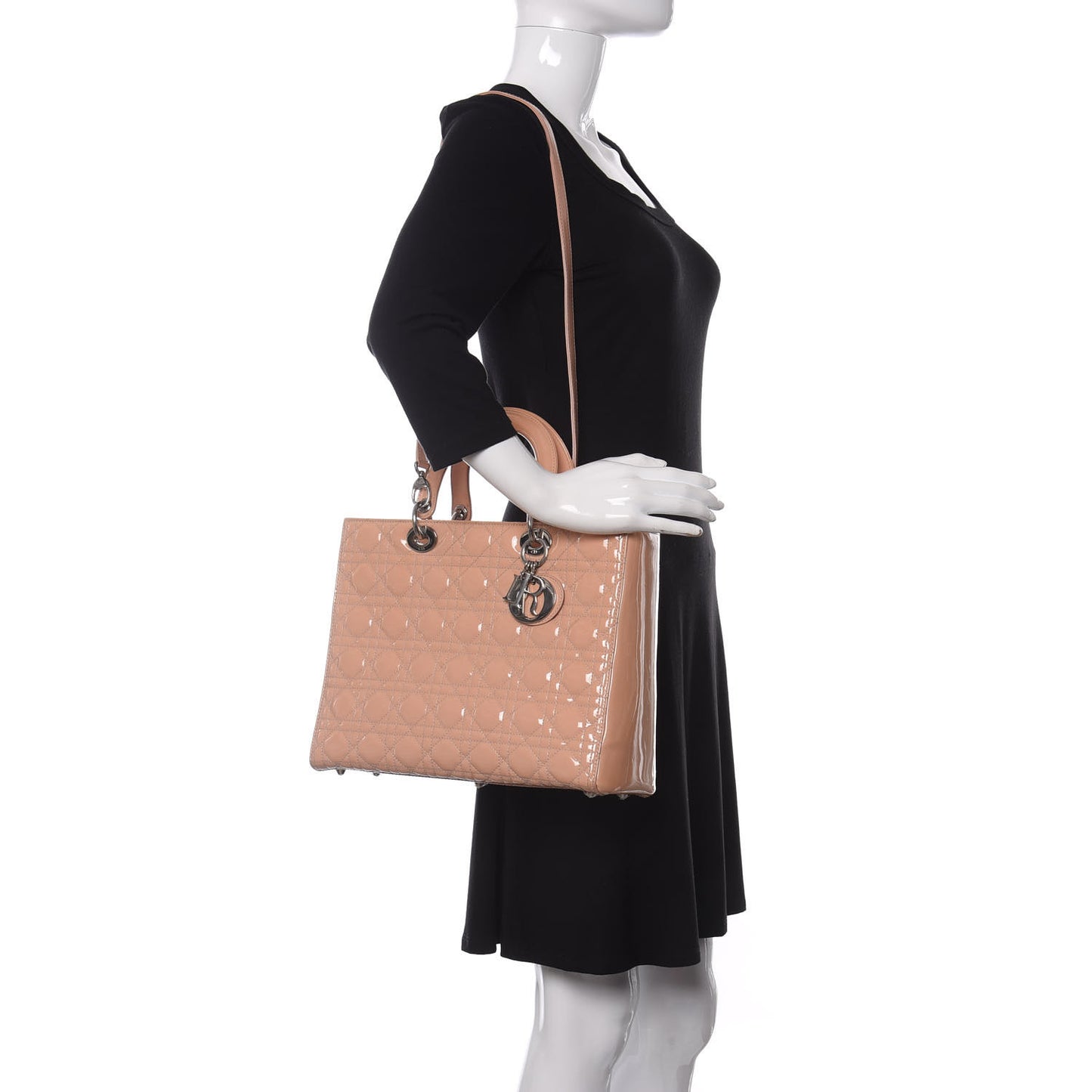 Patent Cannage Large Lady Dior Light Pink